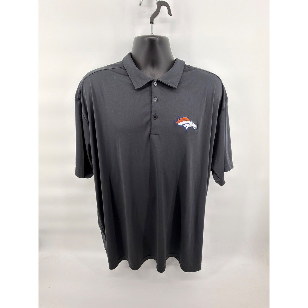 Antigua Denver Broncos NFL Polo Shirt Mens 3XL Charcoal Grey Performance Golf